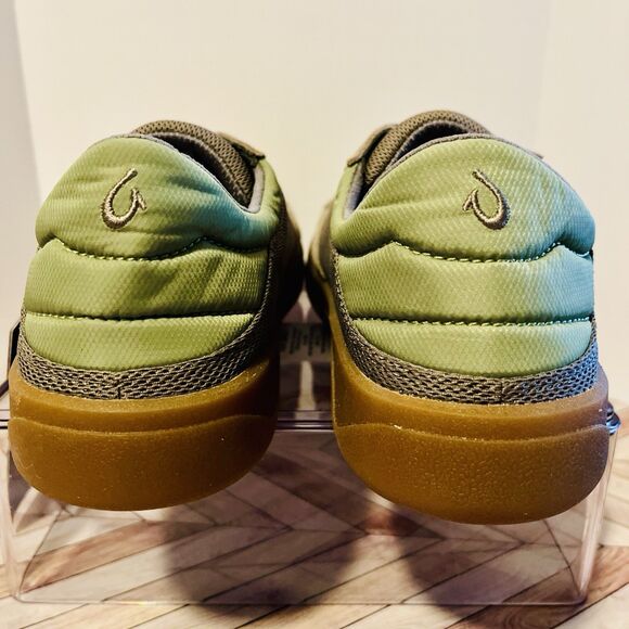 Olukai Punini Men’s 7 M Sneakers Clay Lemon Grass Mesh Suede Drop in Heel Tan - Picture 4 of 9